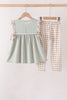 Green Scarecrow Embroidery Ruffle Pants Set