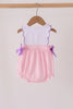 Pink Puppy Pumpkin Applique Bow Bubble