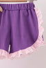 Pink Puppy Pumpkin Applique Ruffle Shorts Set