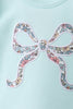 Blue Floral Bow Applique Bloomer Set