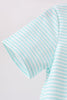 Blue Tool Embroidery Stripe Top