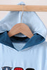 Blue character embroidery hoodie