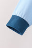 Blue character embroidery hoodie