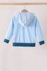 Blue character embroidery hoodie