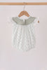 Sage pumpkin embroidery bow ruffle bubble