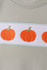 Sage pumpkin embroidery shorts set
