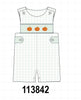 Sage pumpkin embroidery gingham jon jon