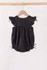 Black ghost spider embroidery ruffle bubble