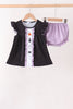 Black ghost spider embroidery ruffle bloomer set