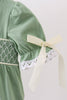 Sage collar smocked lace bubble