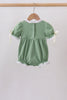 Sage collar smocked lace bubble