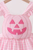 Pink Jack-O-Lantern  Applique Ruffle Dress