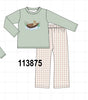 Sage Puppy Fishing Gingham Pants Set