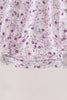 Purple floral smocked bow bubble