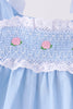 Blue Floral Smocked Lace Bloomer Set