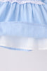 Blue Floral Smocked Lace Bloomer Set