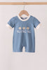 Blue Hallo Fall Y'ALL Pumpkin Romper