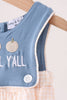 Blue Hallo Fall Y'ALL Pumpkin Bubble