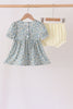 Sage Floral Smocked Ruffle Bloomer Set
