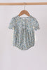 Sage Floral Blessed Smocked Ruffle Bubble