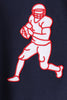 Navy Football Embroidery Hoodie