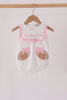 Pink Football Applique Ruffle Bubble
