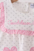 Pink Football Applique Ruffle Bubble