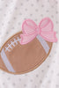 Pink Football Applique Ruffle Bubble