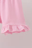 Pink Football Applique Ruffle Shorts Set
