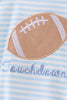 Blue Football Applique Bubble