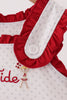 Red Alabama Roll Tide Embroidery Ruffle Bubble