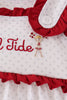 Red Alabama Roll Tide Embroidery Ruffle Bubble
