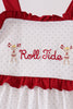 Red Alabama Roll Tide Embroidery Ruffle Bloomer Set