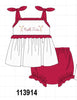Red Alabama Roll Tide Embroidery Ruffle Bloomer Set