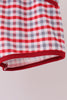 Red Alabama Roll Tide Embroidery Plaid Shorts Set