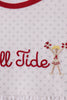 Red Alabama Roll Tide Embroidery Ruffle Shorts Set