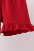 Red Alabama Roll Tide Embroidery Ruffle Shorts Set