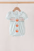 Sage pumpkin smocked gingham bubble
