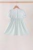 Sage pumpkin smocked gingham dress