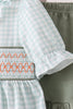Sage pumpkin smocked gingham ruffle shorts set