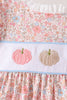 Pink Pumpkin Floral Embroidery Shorts Set