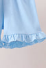 Pink Pumpkin Floral Embroidery Shorts Set