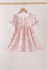 Pink Pumpkin Floral Embroidery Dress