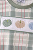 Green Pumpkin Embroidery Plaid Bubble