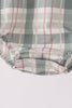 Green Pumpkin Embroidery Plaid Bubble
