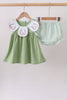 Sage Pumpkin Embroidered Bloomer Set