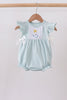 Light blue character embroidery ruffle bubble