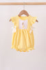 Mustard character embroidery ruffle bubble