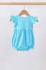 Blue character embroidery ruffle bubble