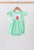 Green character embroidery ruffle bubble